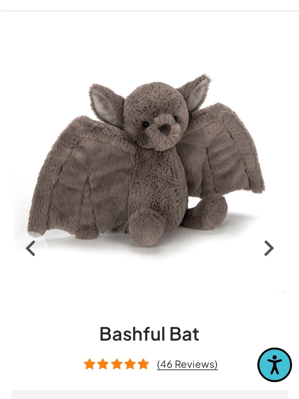 Authentic jellycat Bashful Bat - NWT Medium Retired